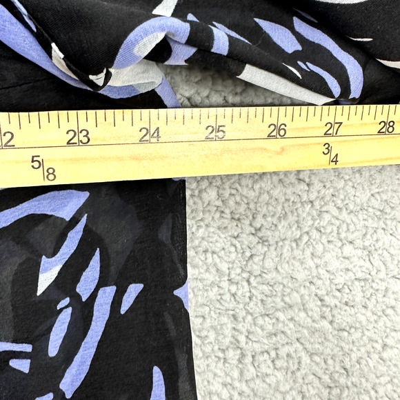 Dana Buchman Popover top Womens XL Black 3D Rose Sheer Mesh Long Sleeve Boho Art - Picture 7 of 7